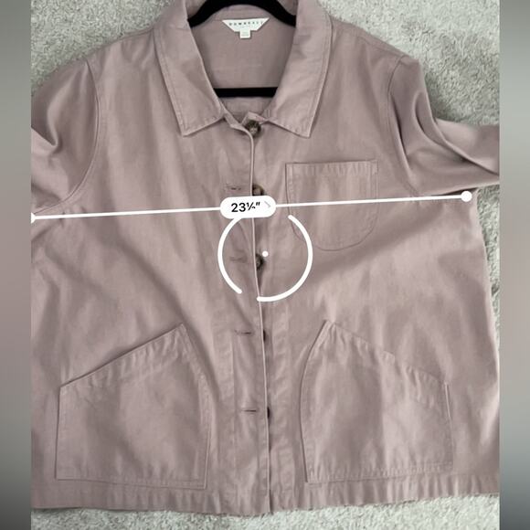 NWOT DownEast 100% Cotton Mauve Jacket Two Front Pockets Button Down Size XXL - Picture 3 of 11